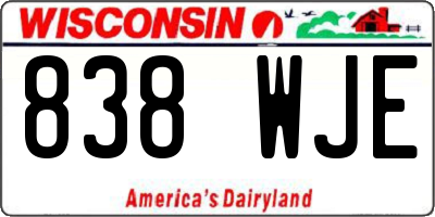 WI license plate 838WJE