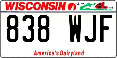 WI license plate 838WJF