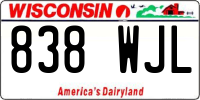 WI license plate 838WJL