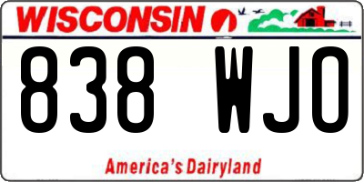 WI license plate 838WJO