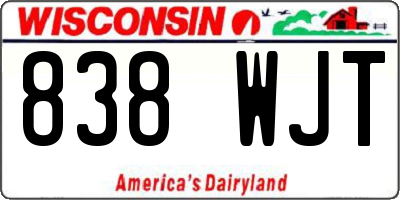 WI license plate 838WJT