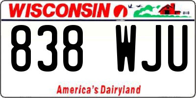WI license plate 838WJU