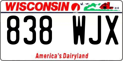WI license plate 838WJX