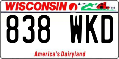 WI license plate 838WKD