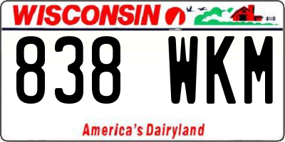 WI license plate 838WKM