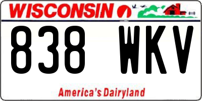 WI license plate 838WKV