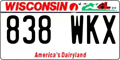WI license plate 838WKX