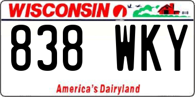 WI license plate 838WKY