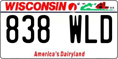 WI license plate 838WLD