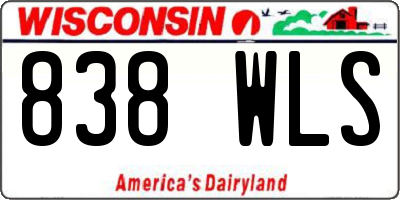 WI license plate 838WLS
