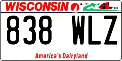 WI license plate 838WLZ