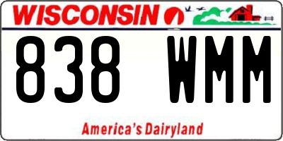 WI license plate 838WMM