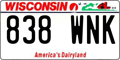 WI license plate 838WNK