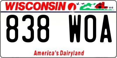 WI license plate 838WOA