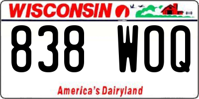 WI license plate 838WOQ