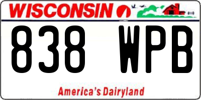 WI license plate 838WPB