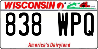 WI license plate 838WPQ