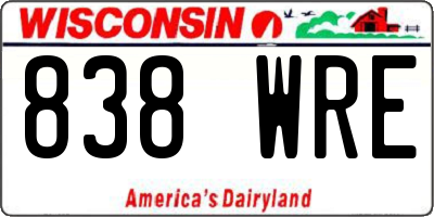 WI license plate 838WRE