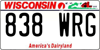 WI license plate 838WRG