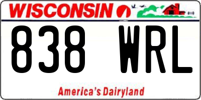 WI license plate 838WRL