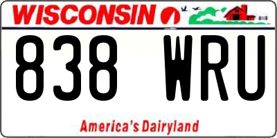 WI license plate 838WRU
