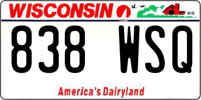 WI license plate 838WSQ