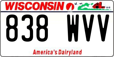 WI license plate 838WVV