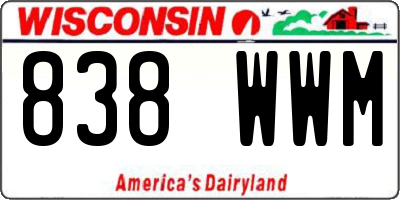 WI license plate 838WWM
