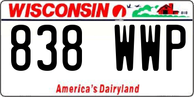 WI license plate 838WWP