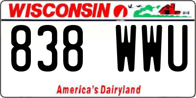 WI license plate 838WWU