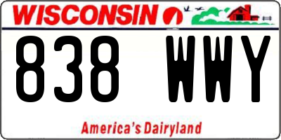 WI license plate 838WWY
