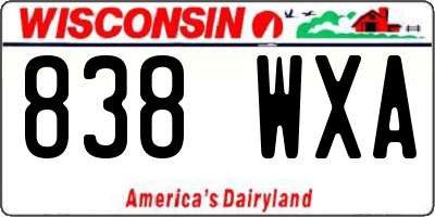 WI license plate 838WXA