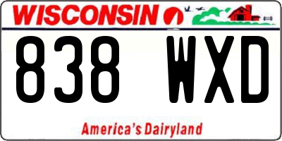 WI license plate 838WXD