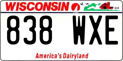 WI license plate 838WXE