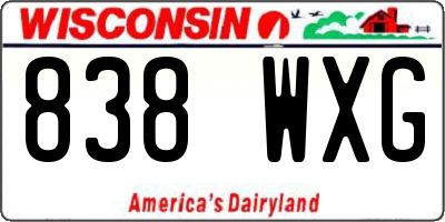 WI license plate 838WXG