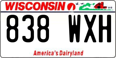 WI license plate 838WXH