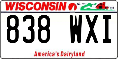 WI license plate 838WXI