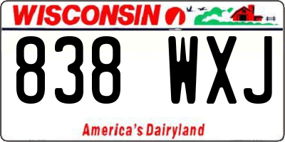 WI license plate 838WXJ