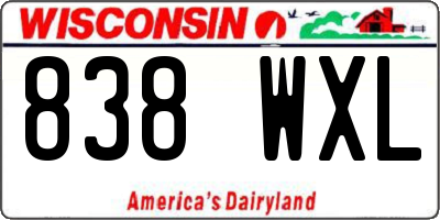 WI license plate 838WXL