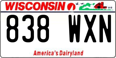 WI license plate 838WXN