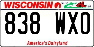 WI license plate 838WXO