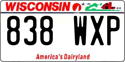 WI license plate 838WXP