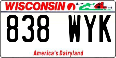 WI license plate 838WYK