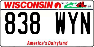 WI license plate 838WYN