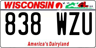 WI license plate 838WZU