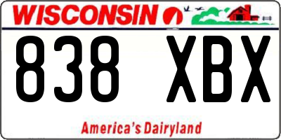 WI license plate 838XBX