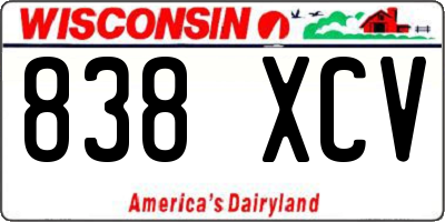 WI license plate 838XCV
