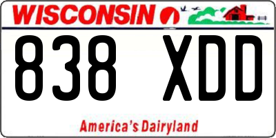 WI license plate 838XDD