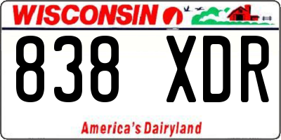 WI license plate 838XDR
