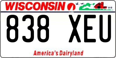 WI license plate 838XEU